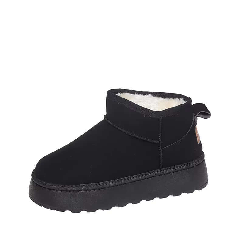 Women's Suede Ankle Boots: Plush, Slip-On, Rugged Sole