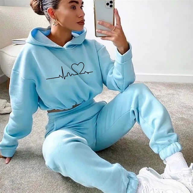 Women's Relaxed-Fit Sports Hoodie & Leggings Set