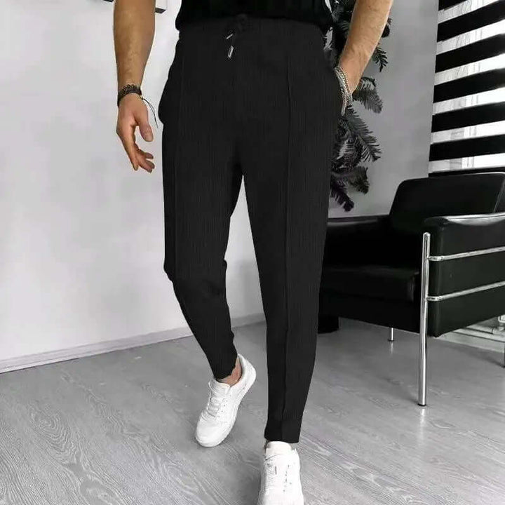 Men's Tailored Jogger Pants: Slim Fit, Textured Fabric