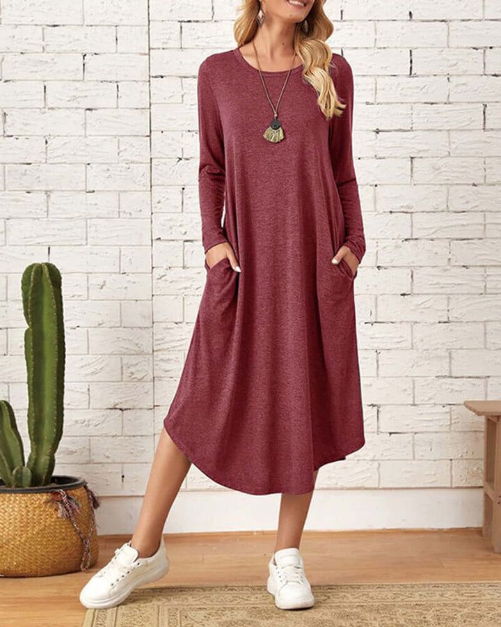 Cozy Long-Sleeve Knit Winter Dress