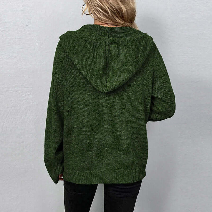 Women's Hooded Knitted Cardigan - Cozy & Warm