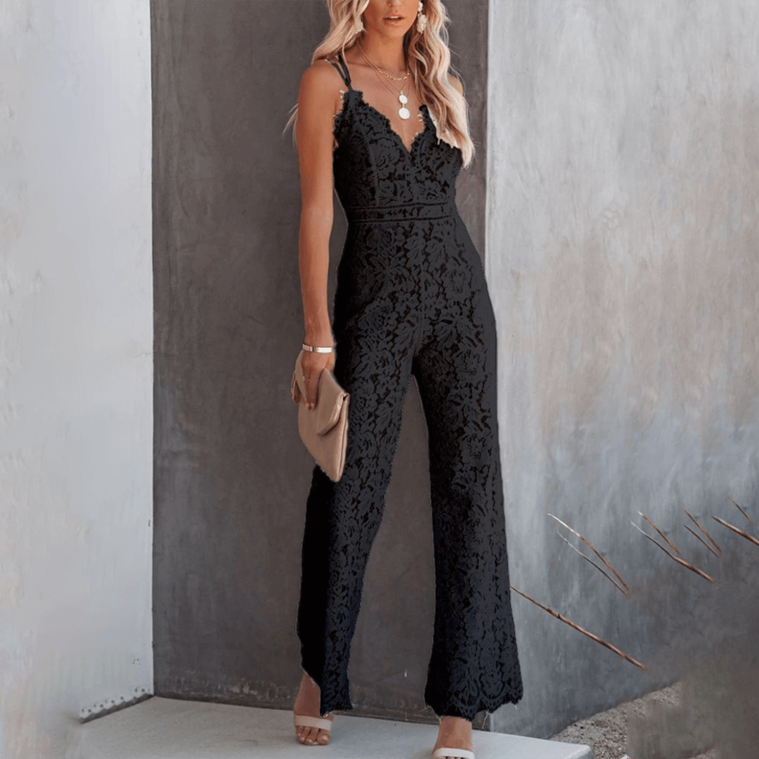 Elegant Lace V-Neck Jumpsuit for Women