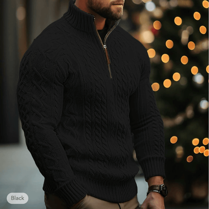 Men's Half-Zip Cotton Blend Pullover: Breathable & Versatile