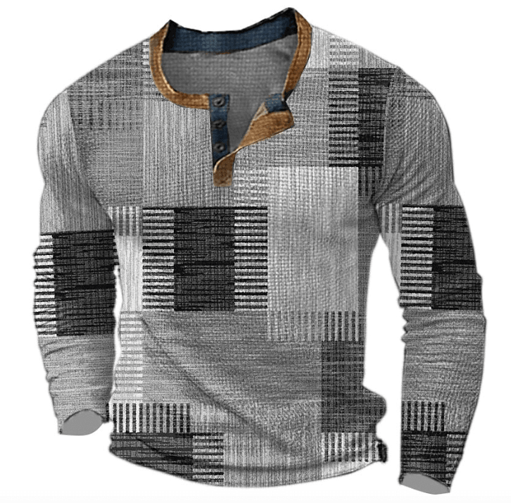 Men's Patchwork Design Shirt: Elegant & Versatile