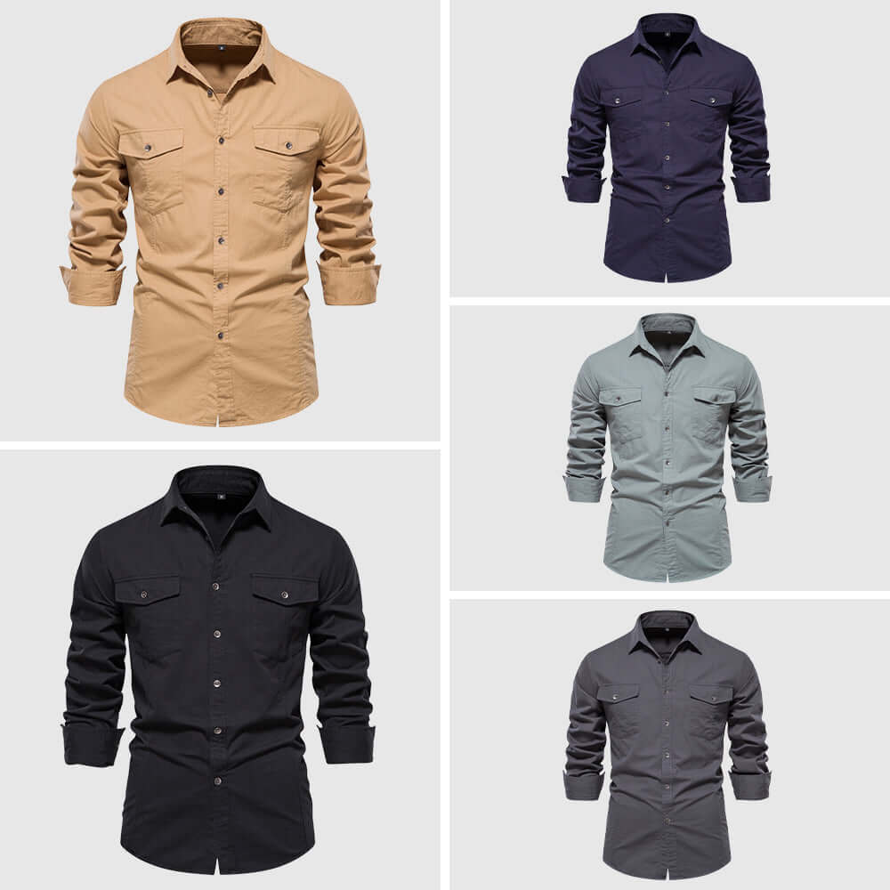 Men's Slim-Fit Long-Sleeve Casual Shirt