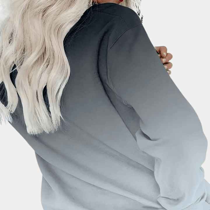 Women's Gradient Pattern Sweatshirt: Breathable, Lightweight, All-Season Comfort