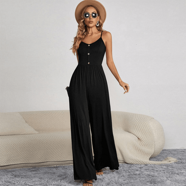 Women's Wide Leg Sleeveless Jumpsuit
