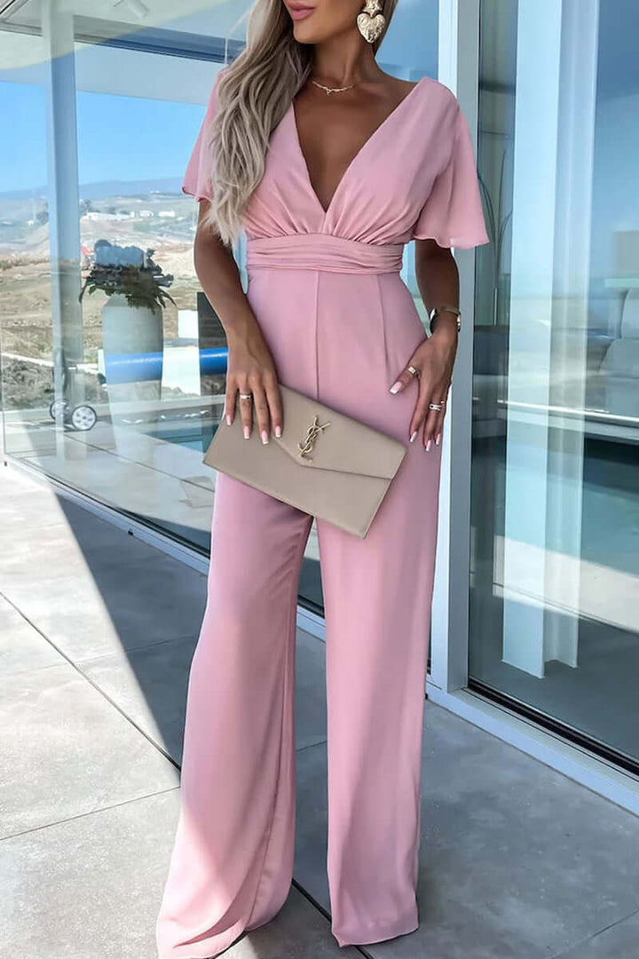 Women's Casual V-Neck Jumpsuit: Effortless Summer Style