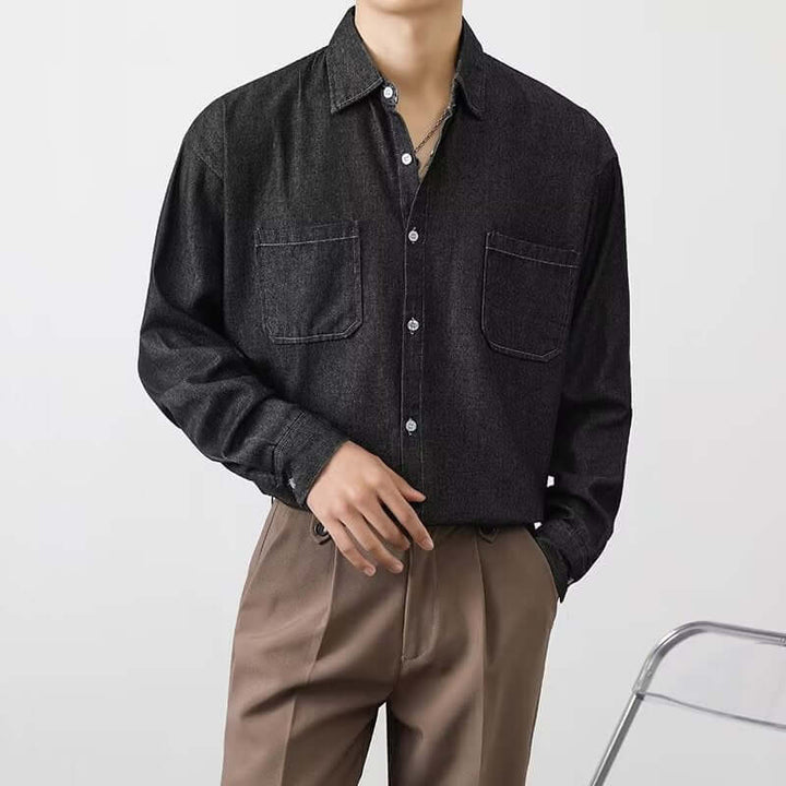 Men's Long-Sleeve Denim Shirt