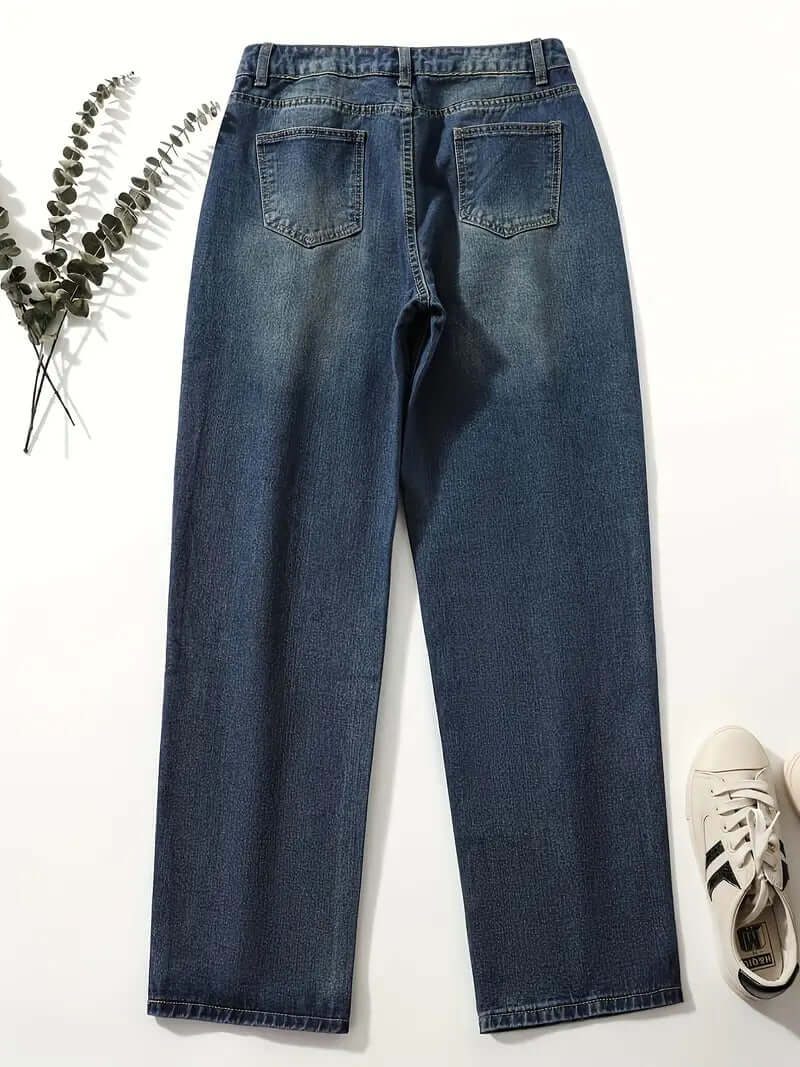 Women's High-Waisted Loose Fit Denim Jeans