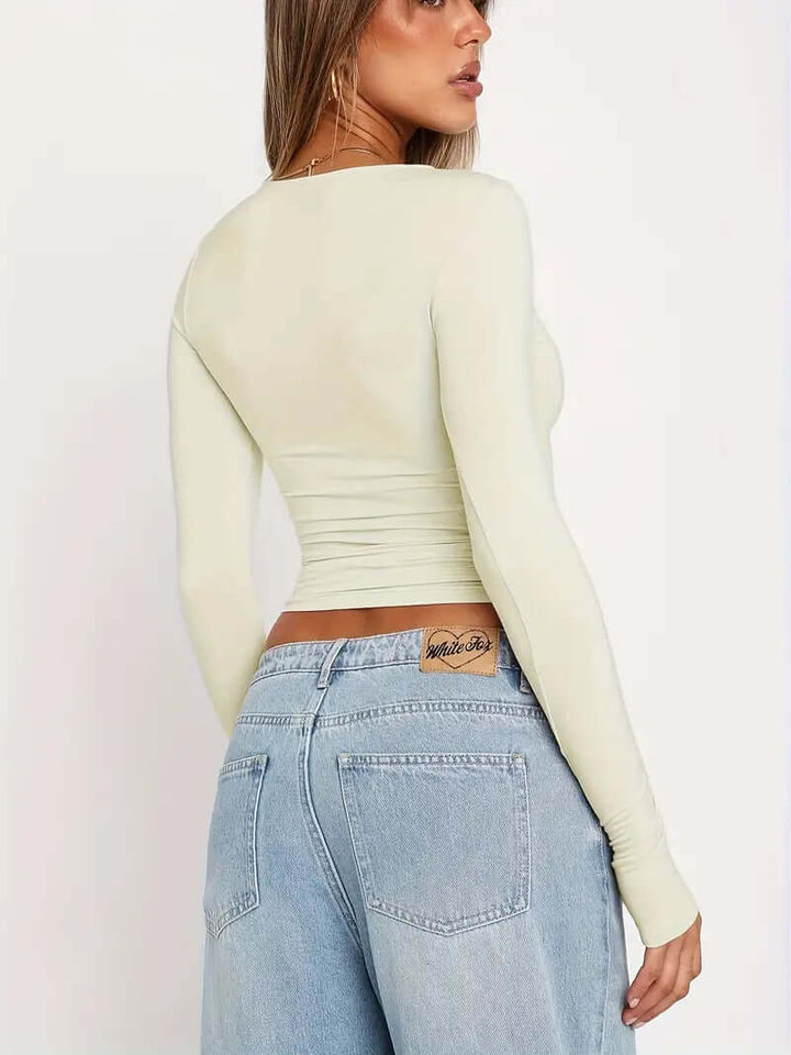 Women's Long-Sleeve Casual Top: Relaxed Fit, Soft Fabric