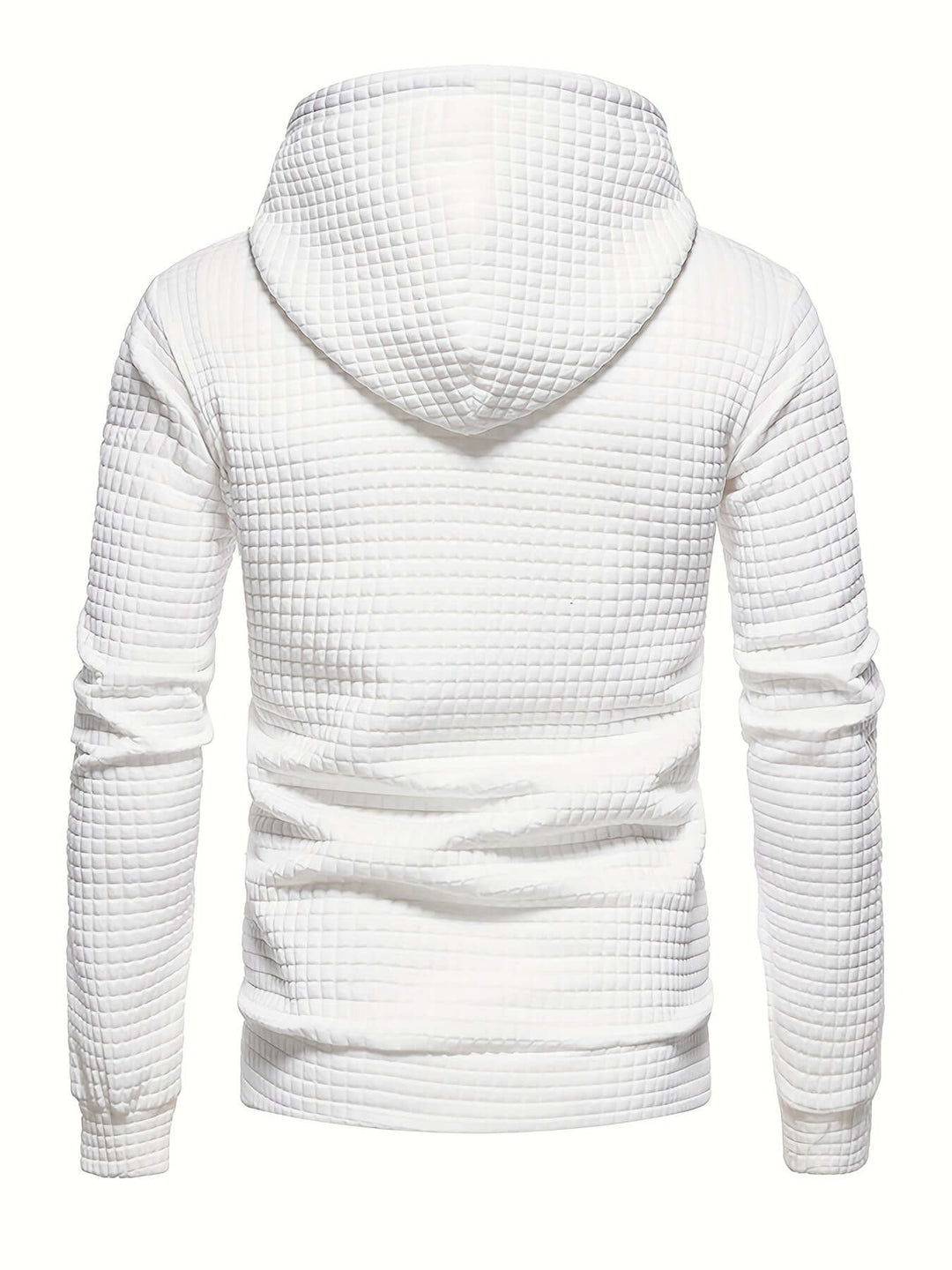 Men's Quilted Hoodie: Regular Fit Pullover with Drawstring