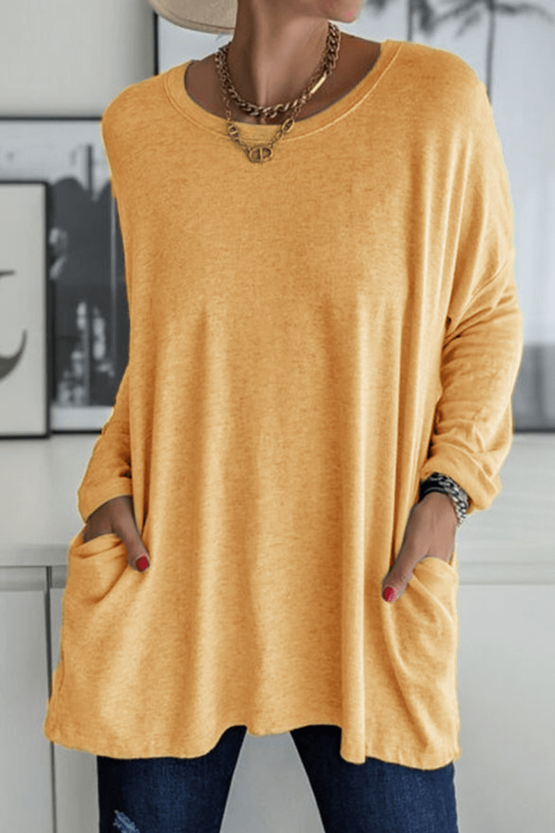 Women's Long Sleeve Crew Neck T-Shirt: Soft, Comfortable & Versatile Top