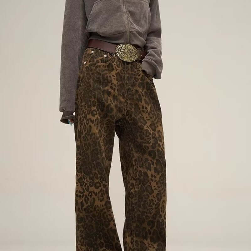 Women's Leopard Print Slim Fit Jeans