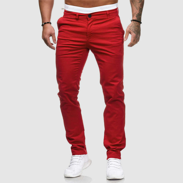 Men's Slim Straight Leg Casual Trousers
