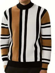 Men's Slim-Fit Striped Knit Sweater