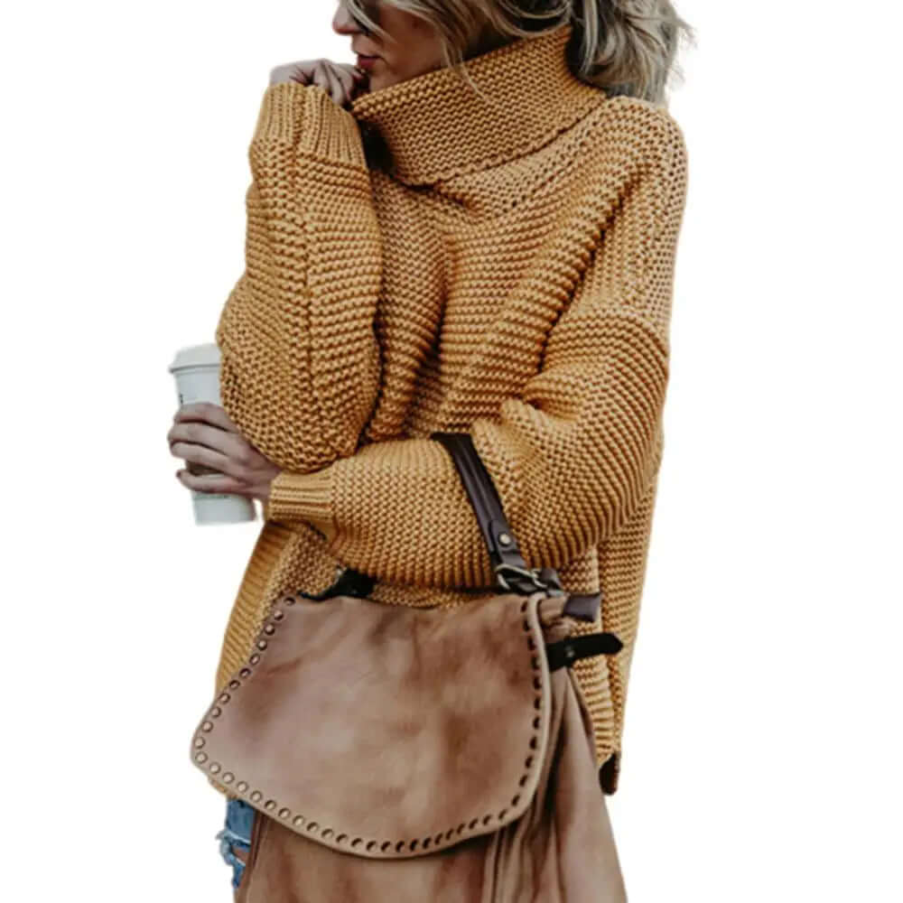 Women's Relaxed Roll Neck Knit Jumper