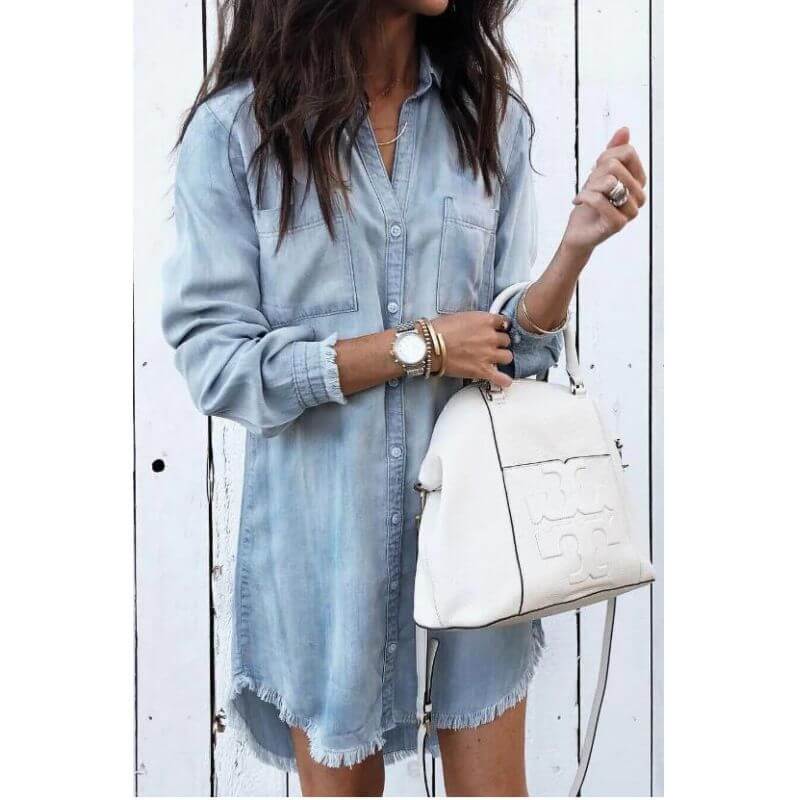 Casual Cotton Slim Fit Denim Dress