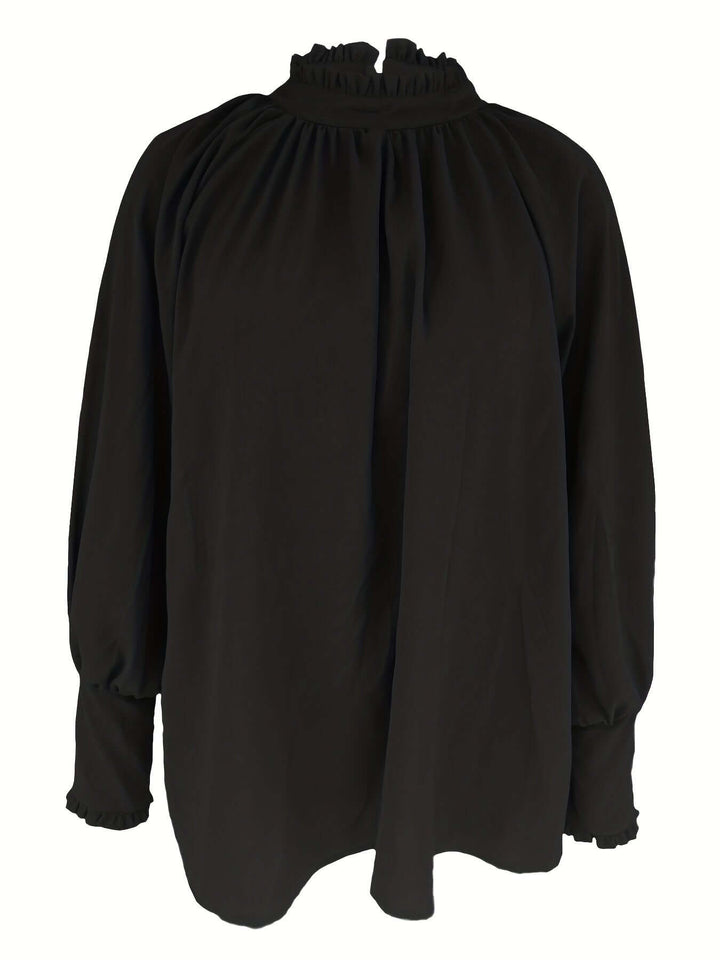 Elegant Puff Sleeve Tie-Neck Blouse for Women