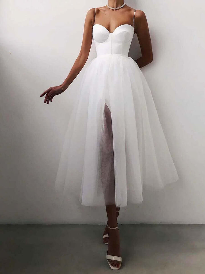 Elegant A-Line Midi Dress: Women's Formal Party Wear
