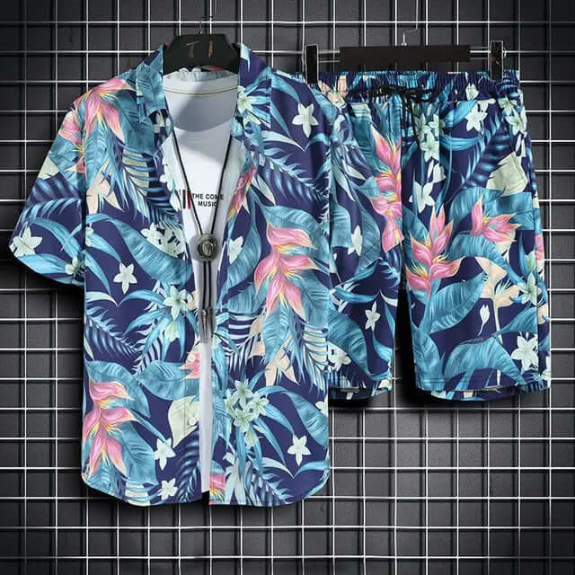 Men's Tropical Print Summer Coords Set