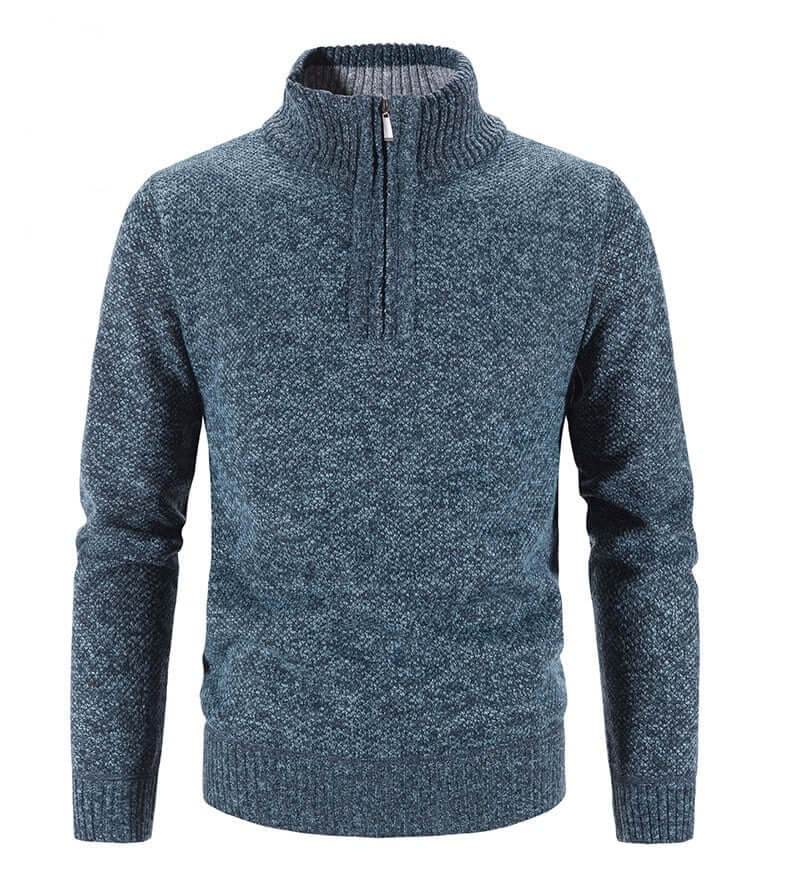 Men's Half-Zip Knitted Pullover: Warmth & Style