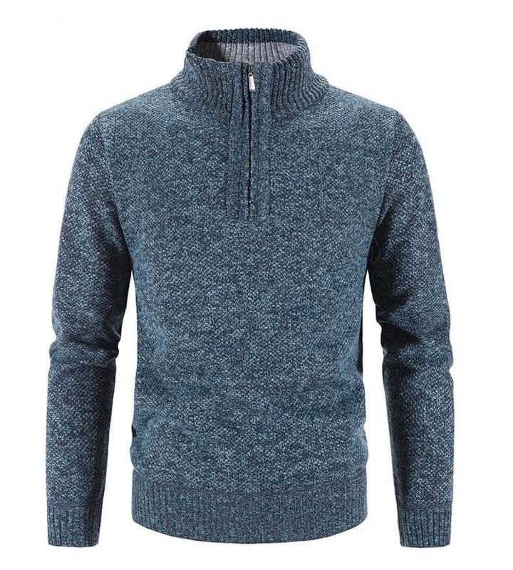 Men's Half-Zip Knitted Pullover: Warmth & Style