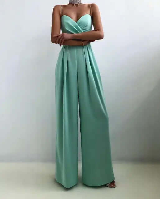 Women's Elegant Sleeveless Wide-Leg Jumpsuit