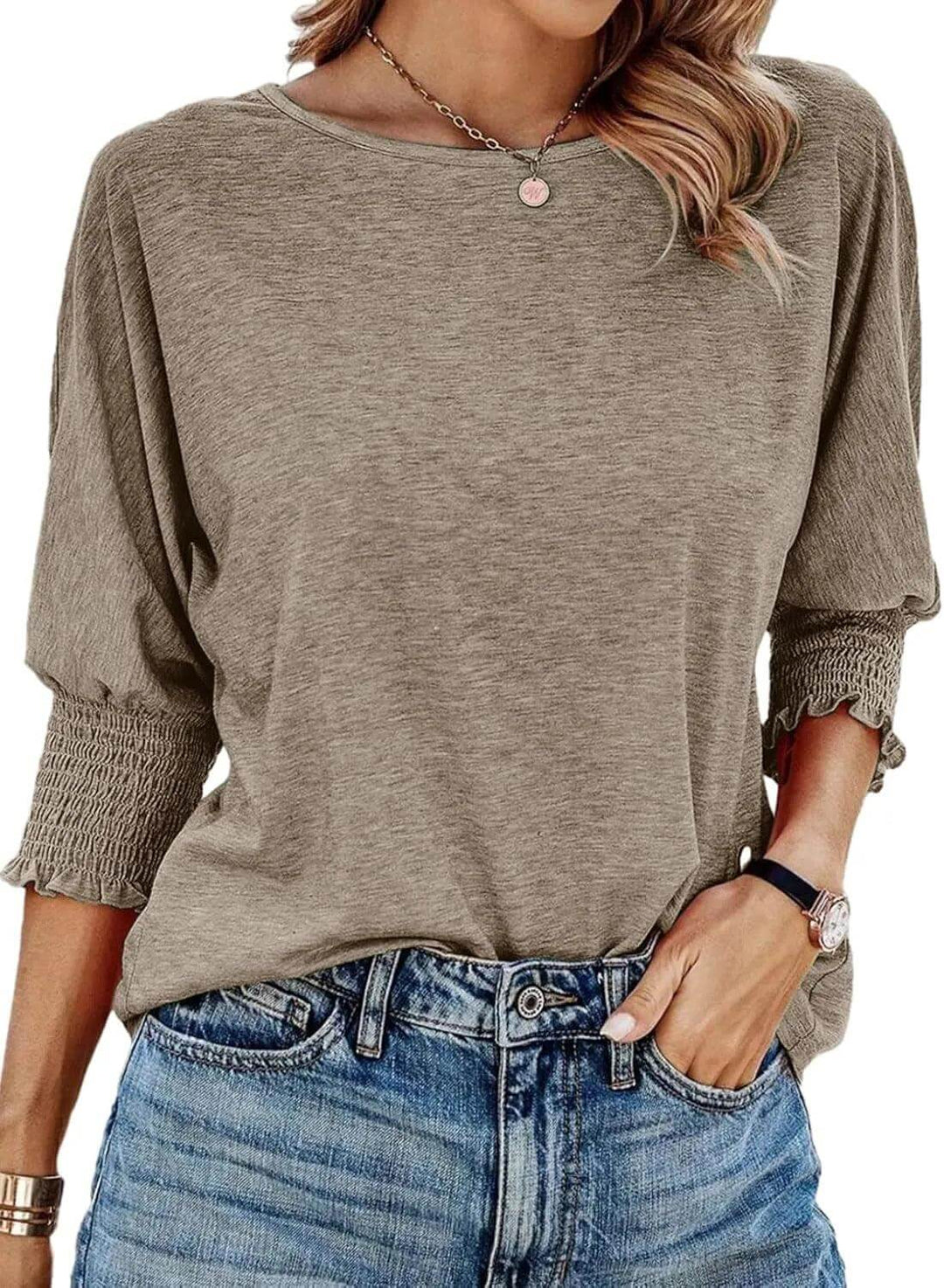 Women's Long Sleeve Ribbed Knit Top