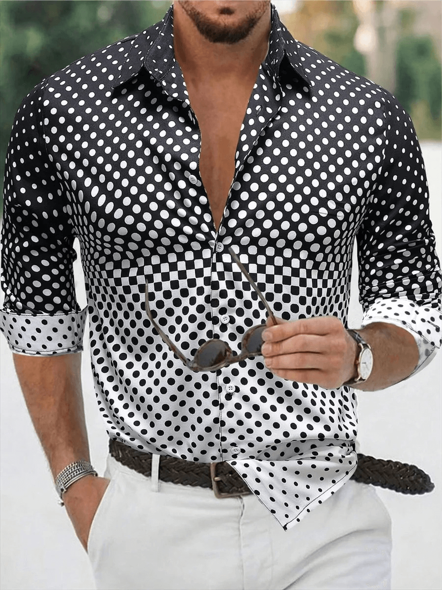Men's Gradient Slim Fit Long-Sleeve Shirt