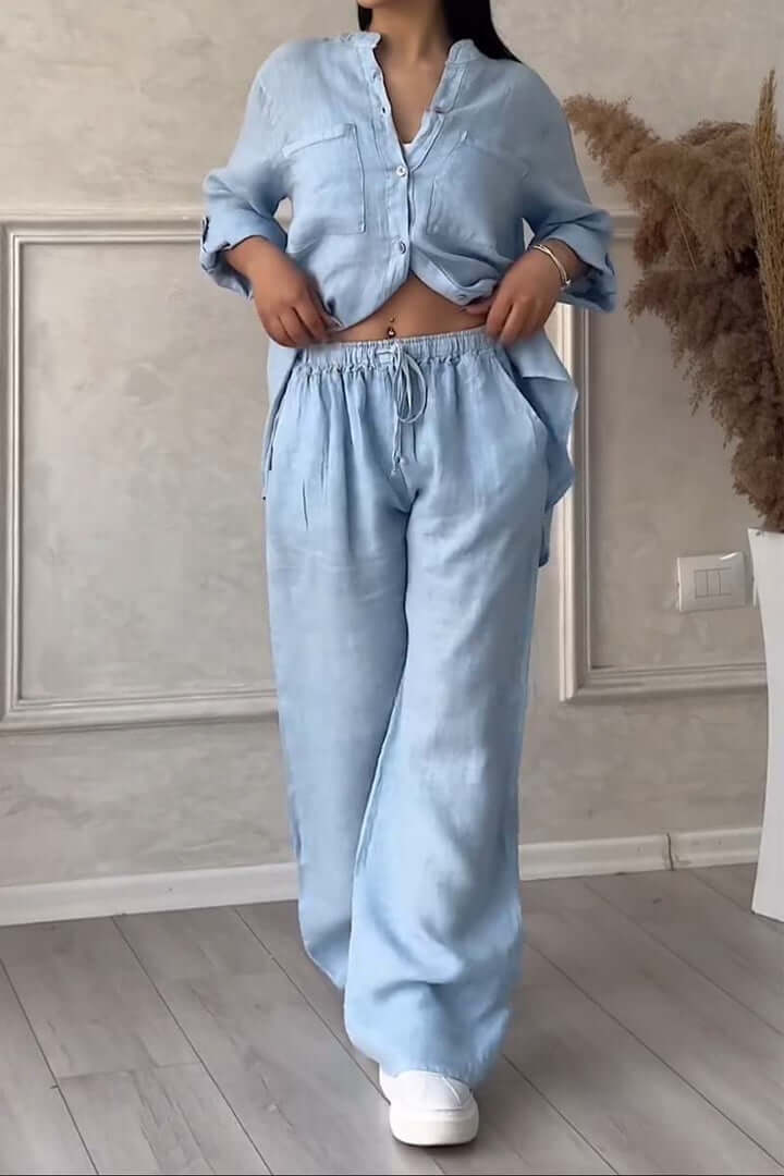 Women's Summer Linen Two-Piece Set