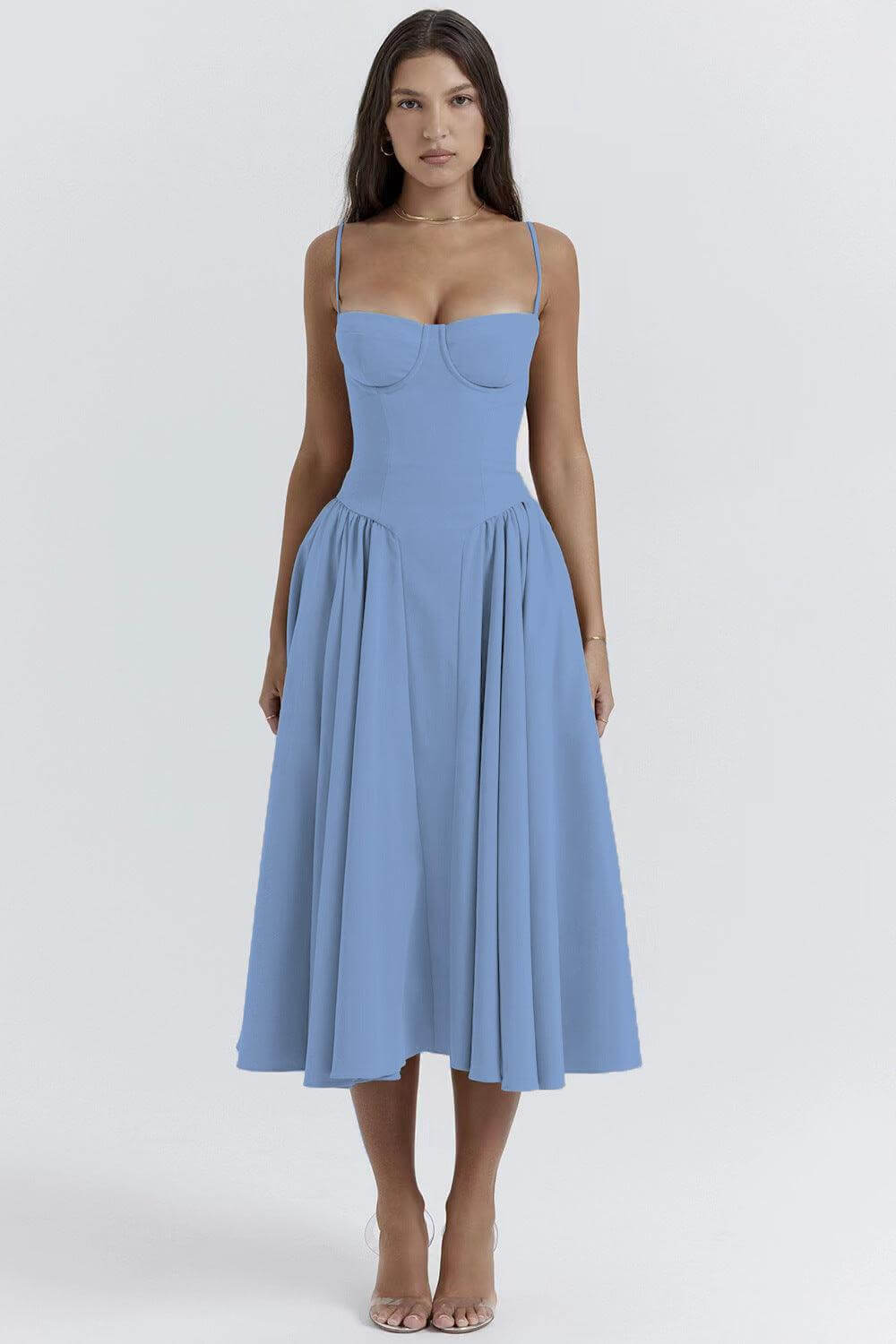 Vintage Midi Dress: Elegant Retro Style Women's Dress