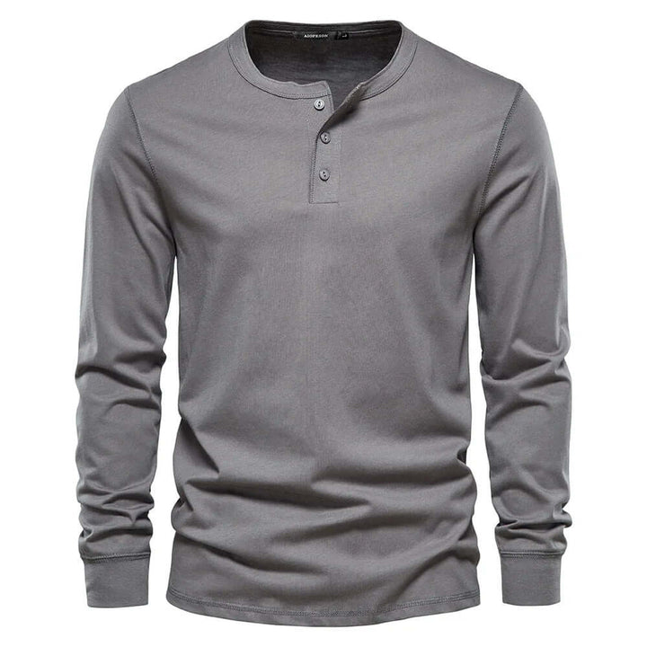 Men's Long Sleeve Collarless T-Shirt: Casual Comfort & Style
