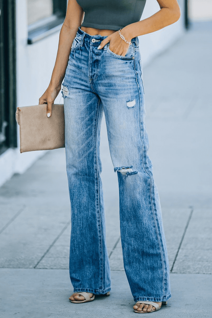 Women's Tassel Detail Wide Leg Jeans
