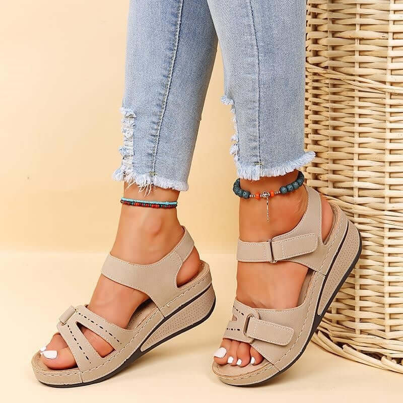 Women's Orthopedic Wedge Sandals with Velcro