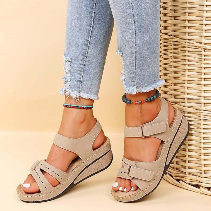 Women's Orthopedic Wedge Sandals with Velcro