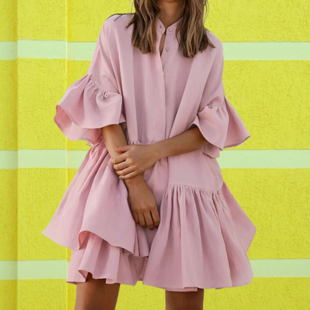 Flowy Wide-Sleeve Dress: Sustainable & Elegant