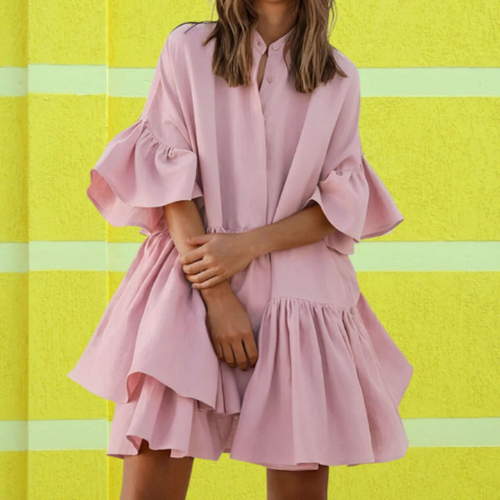 Flowy Wide-Sleeve Dress: Sustainable & Elegant