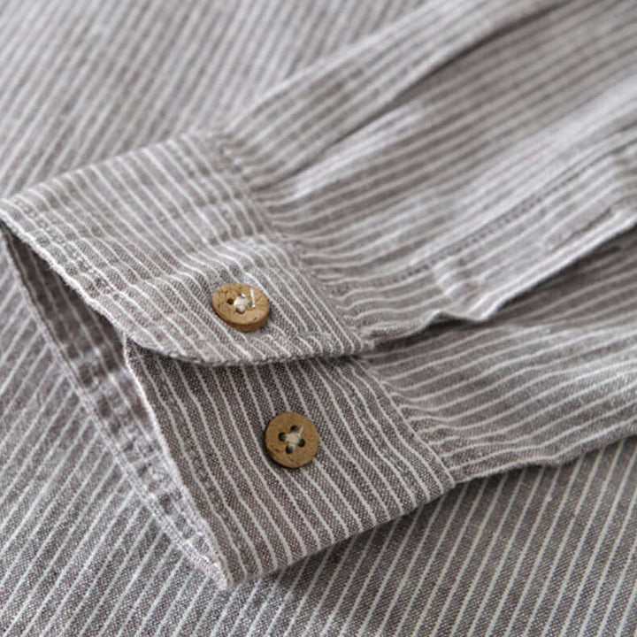 Men's Casual Striped Long-Sleeve Shirt