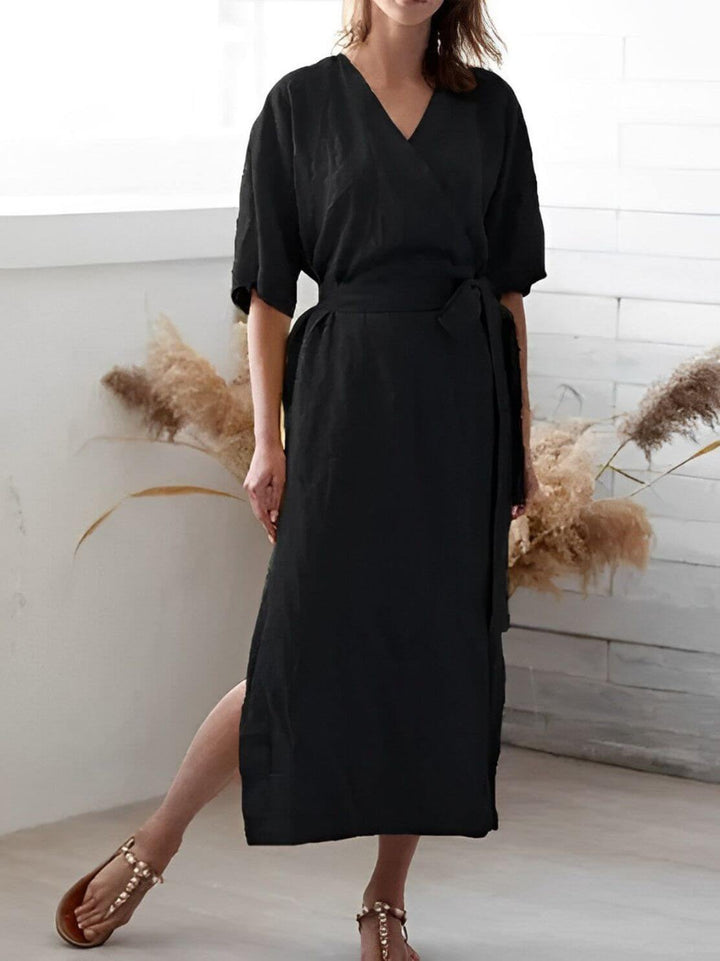 Versatile Wrap Dress with V-Neckline