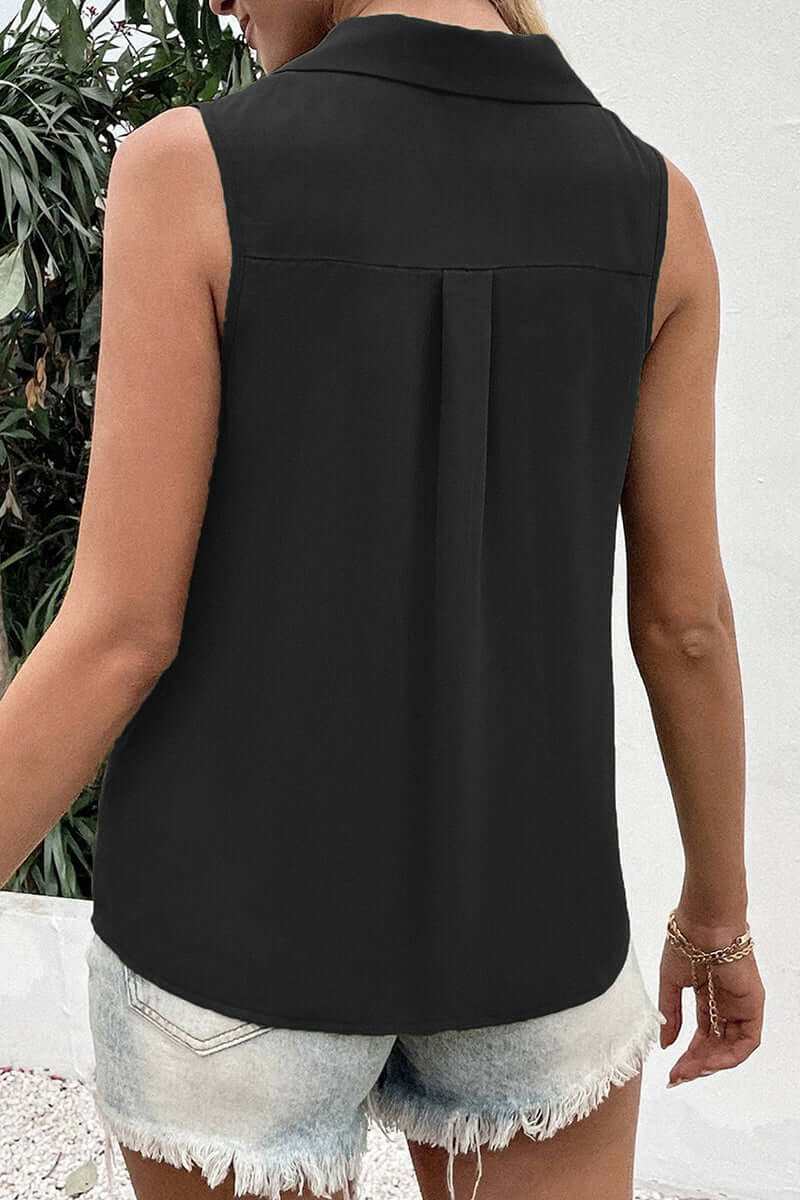 Women's V-Neck Button-Up Top: Elegant & Versatile