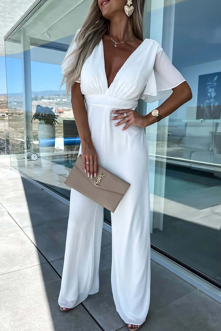 Women's Casual V-Neck Jumpsuit: Effortless Summer Style
