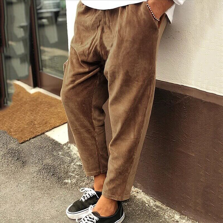 Men's Stylish Ribbed Cropped Pants: Casual Comfort & Style