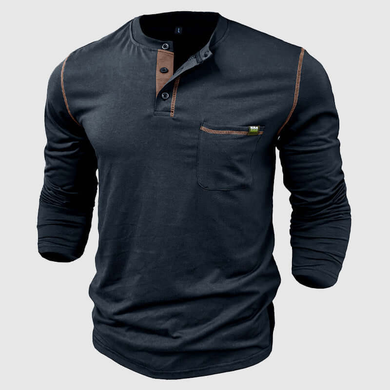 Men's Long Sleeve Cotton T-Shirt: Casual Comfort & Style