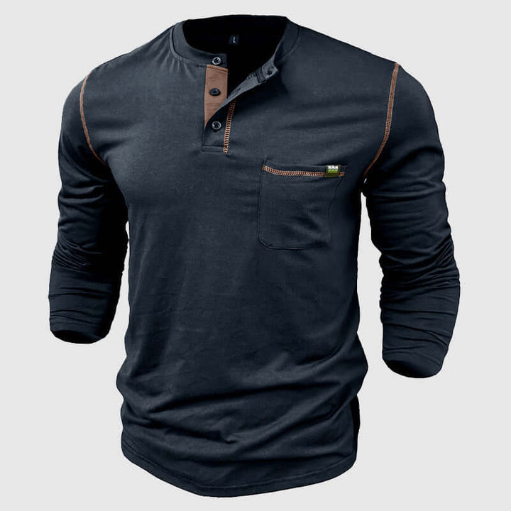 Men's Long Sleeve Cotton T-Shirt: Casual Comfort & Style
