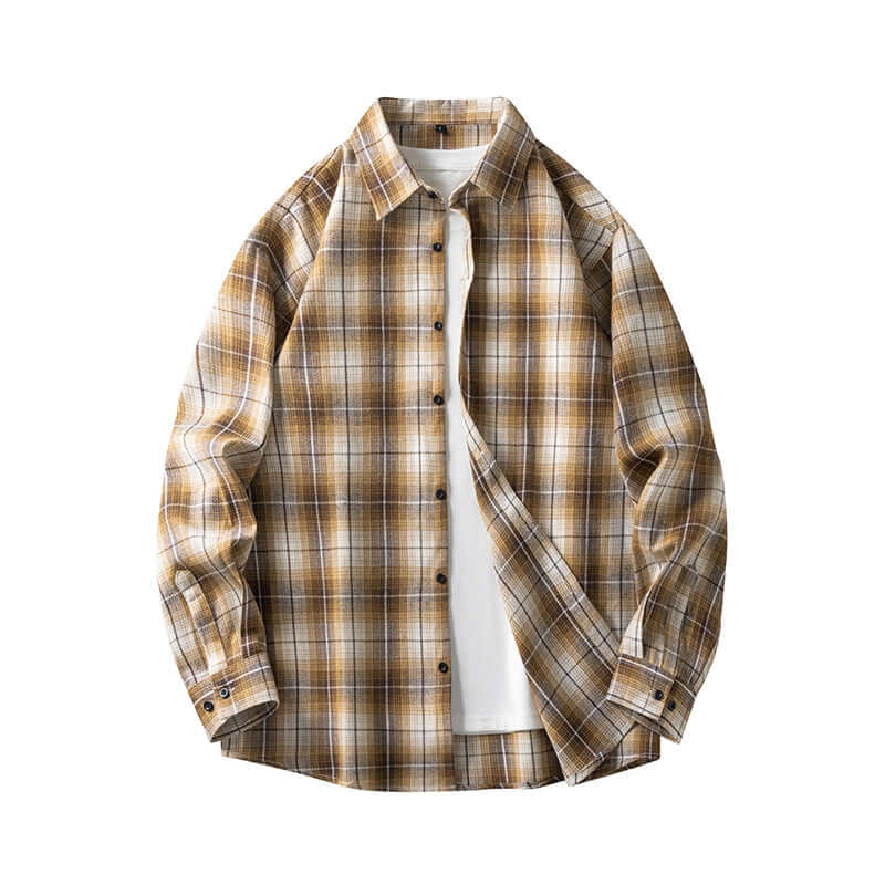 Men's Long-Sleeve Plaid Casual Shirt
