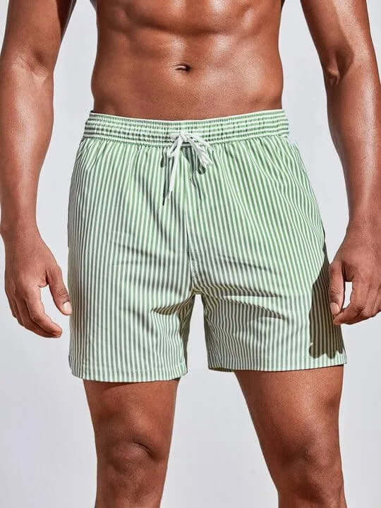 Men's Quick-Dry Swim Trunks with Elastic Waistband