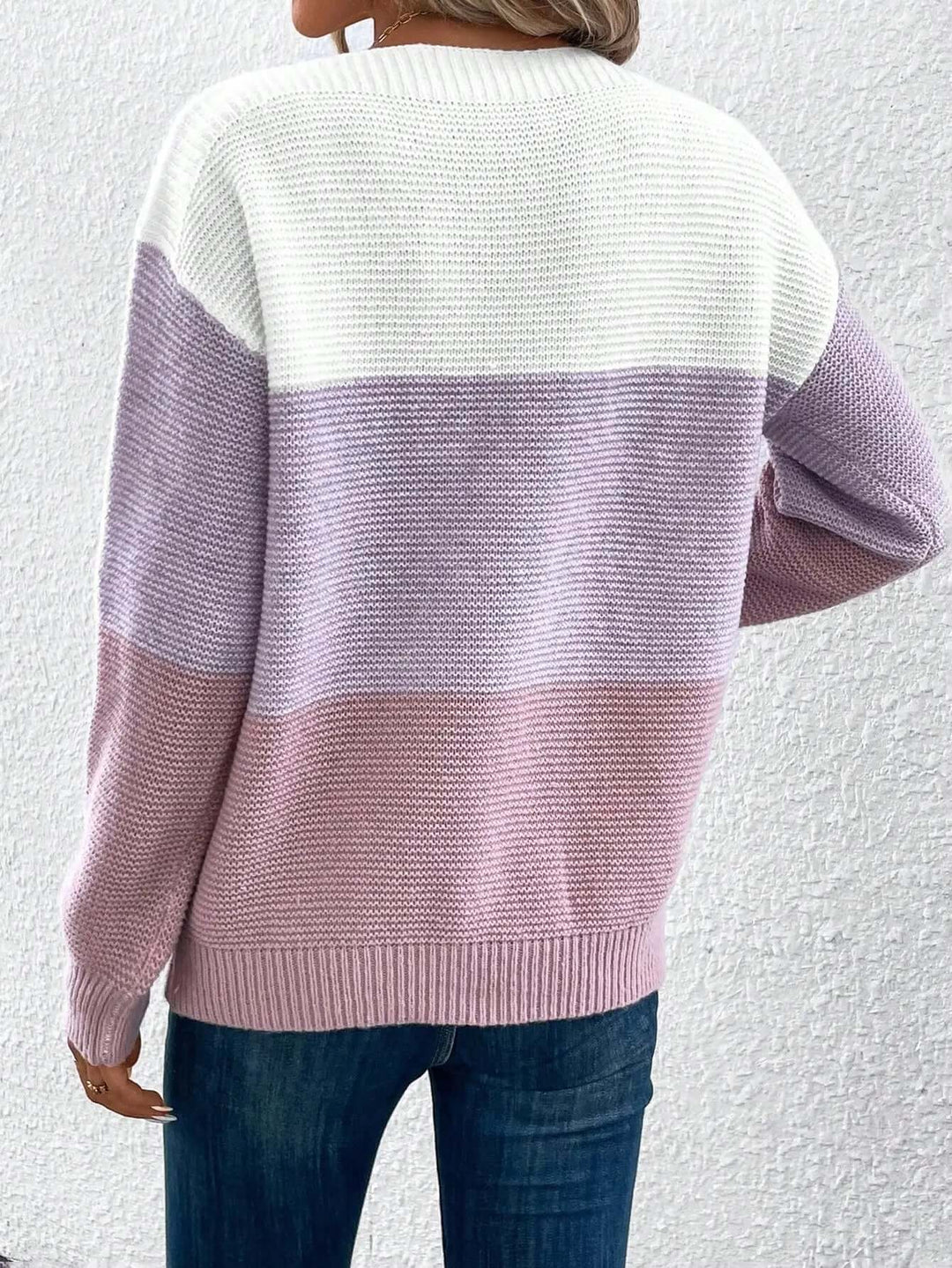 Women's Long Sleeve Round Neck Knit Sweater