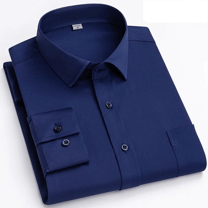 Men's Classic Long-Sleeve Shirt with Chest Pocket