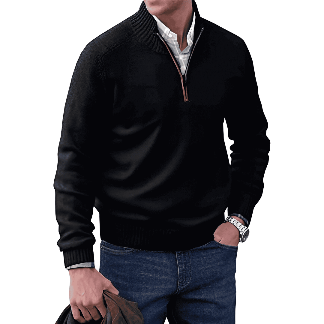 Men's Relaxed-Fit Long-Sleeve Wool Sweater